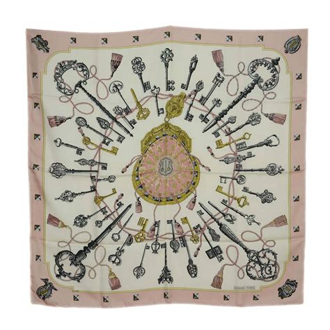 hermes pink keys les clefs silk 90cm square scarf|hermes keys scarf.